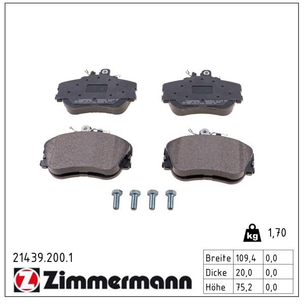 2975.2 BRAKE PADS FRONT W202  355.018-041