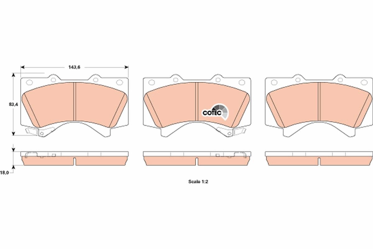 FSBP5618 FRONT BRAKE PADS L/CRUISER J2