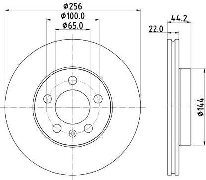 2Q0 615 301G BRAKE DISC FRONT POLO 256mm  2017>> - 3259* # HELLA 355.132-091