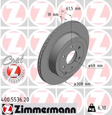470 423 02 00 ZI BRAKE DISC REARX250D - 5536 ZIMMERMANN 400.5536.20