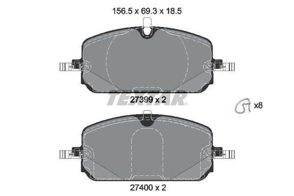 8B3 698 151C FRONT BRAKE PADS 2025-> TEXTAR 2739901