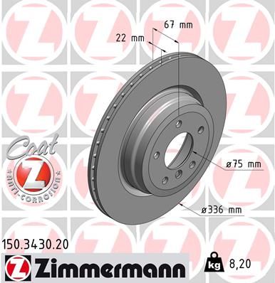 34 21 6 764655PD CROSS DRILLED REAR ZIMMERMANN 150.3430.52