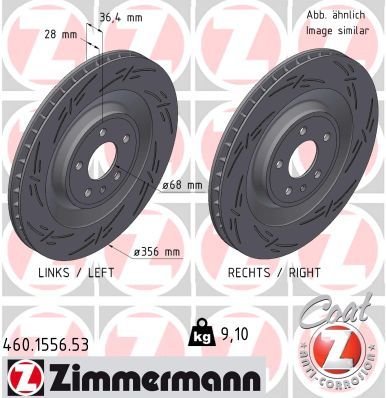 95B 615 601D ZI BRAKE DISC REAR MACAN - 1556 # ZIMMERMANN 460.1556.20