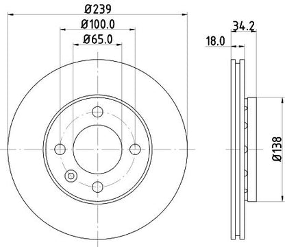 6N0 615 301C BRAKE DISC FRONT - POLO 3205 HELLA 355.104-211