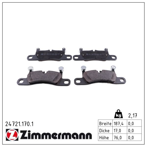 GDB1875 ZI BRAKE PADS REAR TOUAREG/BREMBO ZIMMERMANN 24721.170.1