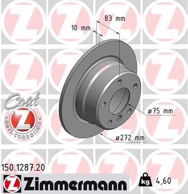 34 21 1 163845 ZI REAR DISC Z3 ONLY  1287 ZIMMERMANN 150.1287.20