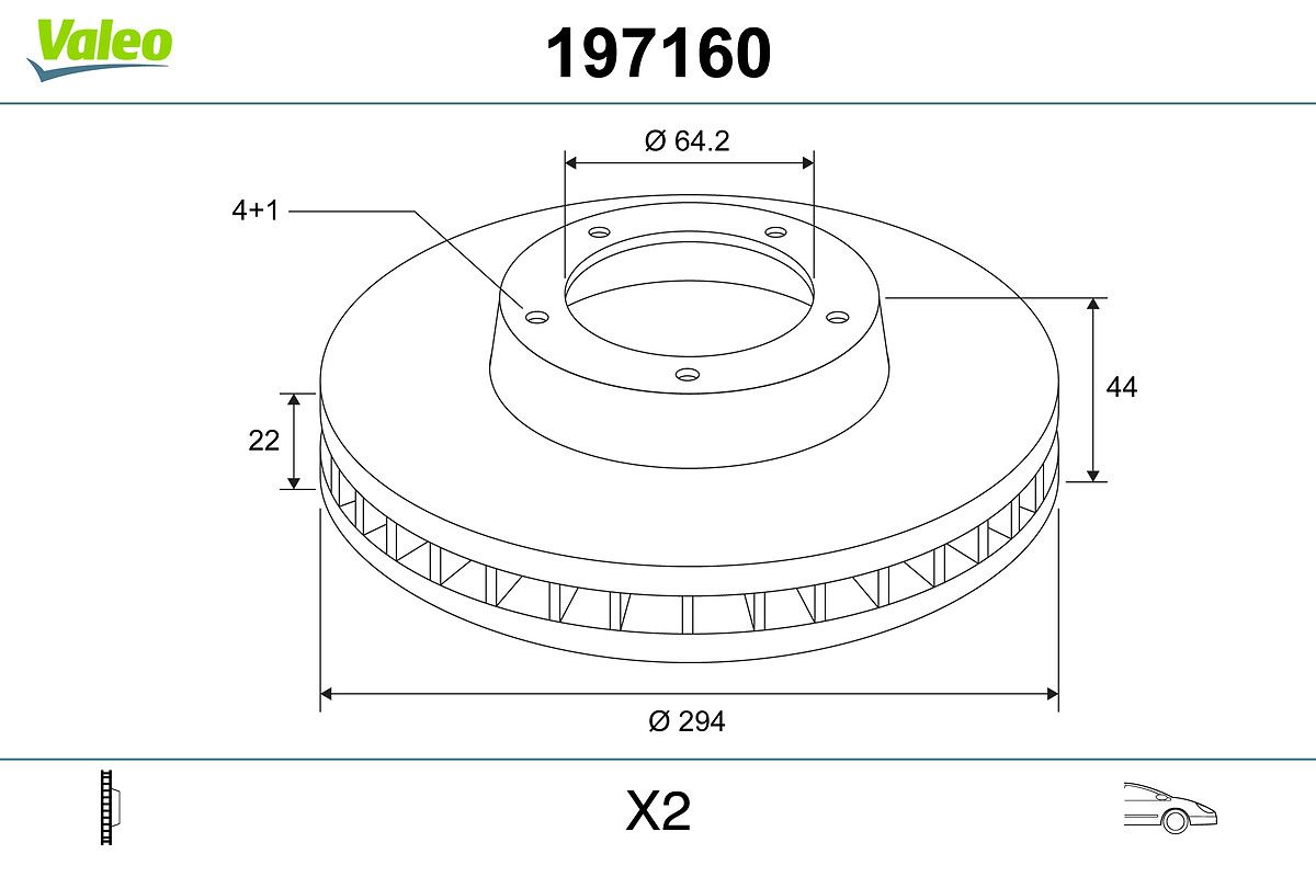 34 11 6 774986 BRAKE DISC FRONT R56 294MM - 3445+ # VALEO 355.115-871