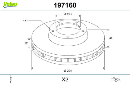 34 11 6 774986 BRAKE DISC FRONT R56 294MM - 3445+ # VALEO 355.115-871