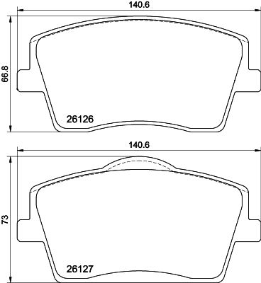 26126.185.2 BRAKE PADS FRONT XC40 HELLA 355.039-001