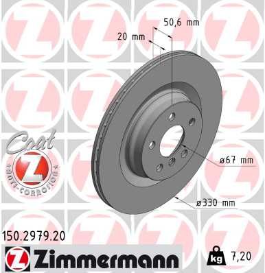 34 21 6 799371 ZI BRAKE DISC REAR 330mm JCW MINI/BMW - 2979 ZIMMERMANN 150.2979.20