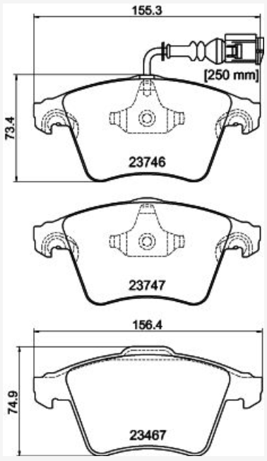 7236.2 BRAKE PADS FRONT T5 HELLA 355.011-171