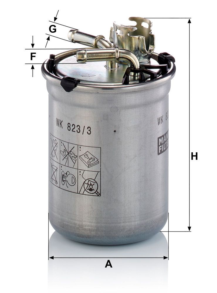 6Q0 127 400H FUEL FILTER POLO 1.9TDI # MANN HUMMEL WK823/3X