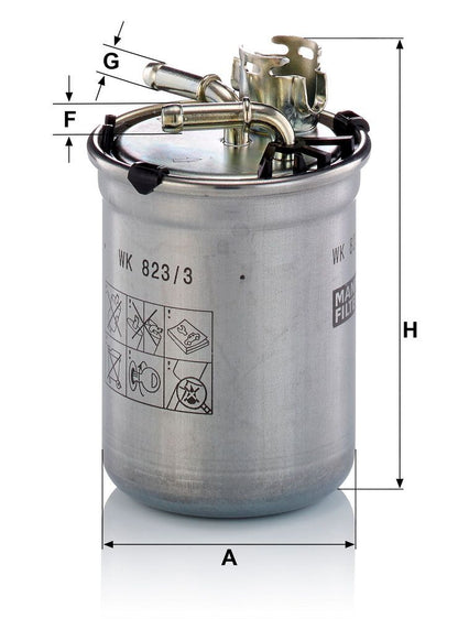 6Q0 127 400H FUEL FILTER POLO 1.9TDI # MANN HUMMEL WK823/3X