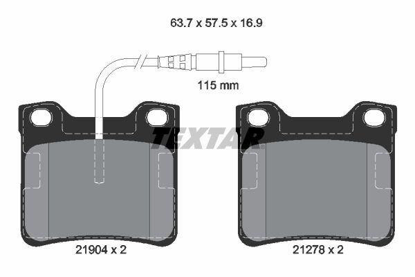 7085.2 BRAKE PADS REAR ATE VITO CALIPER TEXTAR TEXTAR 2190403