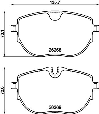 3892.2 BRAKE PADS FRONT TRANSPORTER 2010>> HELLA 355.040-921