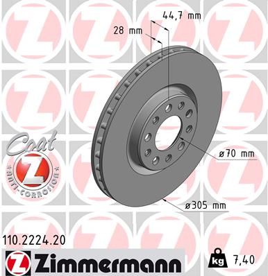 110.2224.20 ZI GIULIA FRONT DISC 2224 ZIMMERMANN 110.2224.20