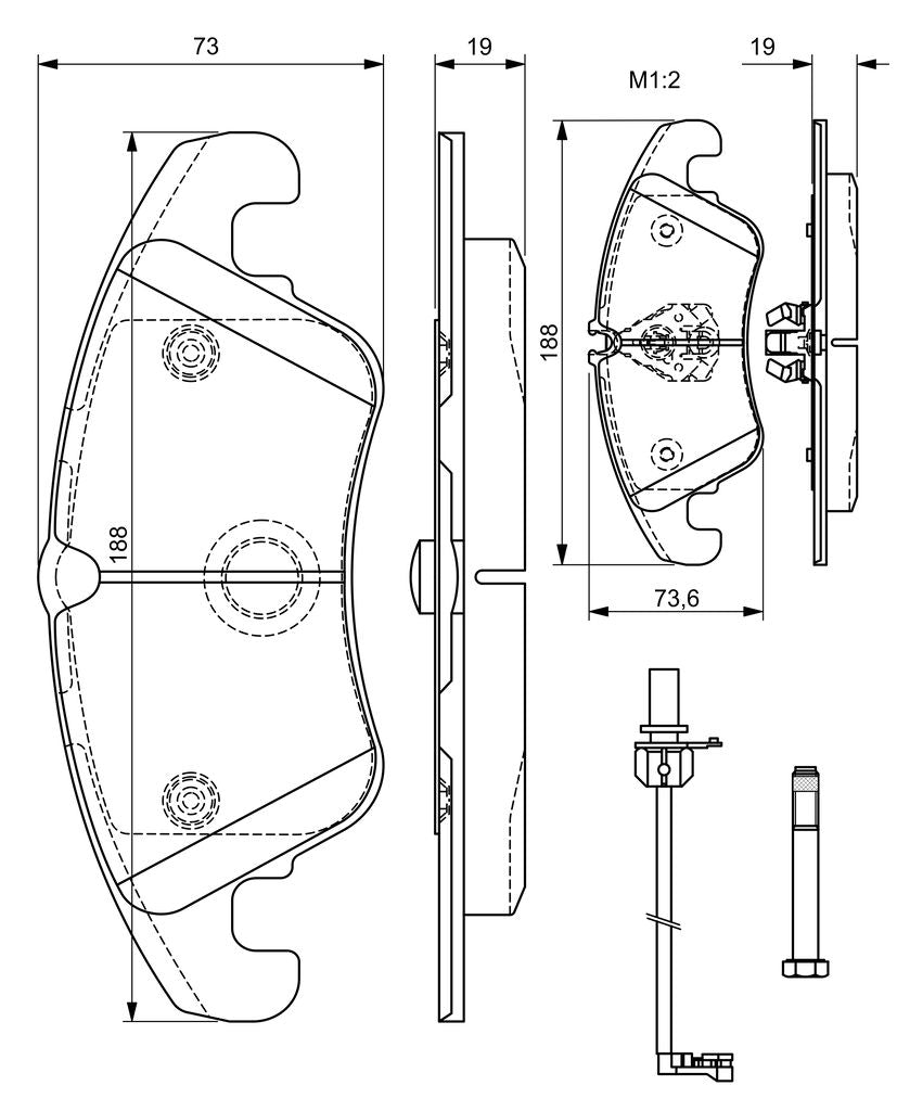 2765.2 BOSCH BRAKE PADS 0986494201 VW VOLKSWAGEN AUDI SKODA Group BRAKE PADS FRONT A5/6 #