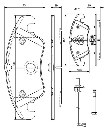 2765.2 BOSCH BRAKE PADS 0986494201 VW VOLKSWAGEN AUDI SKODA Group BRAKE PADS FRONT A5/6 #