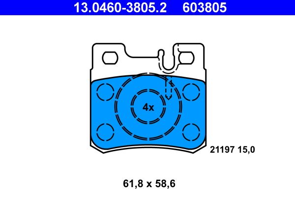 3805.2 REAR PADS MERC 124 WAGONS