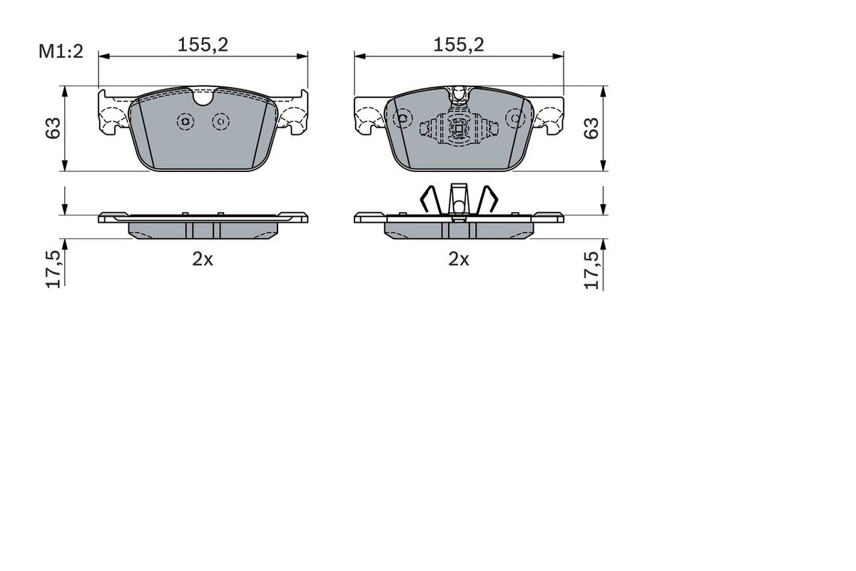 7338.2 BH BRAKE PADS FRONT # BOSCH 0 986 424 333