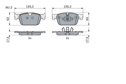 7338.2 BH BRAKE PADS FRONT # BOSCH 0 986 424 333