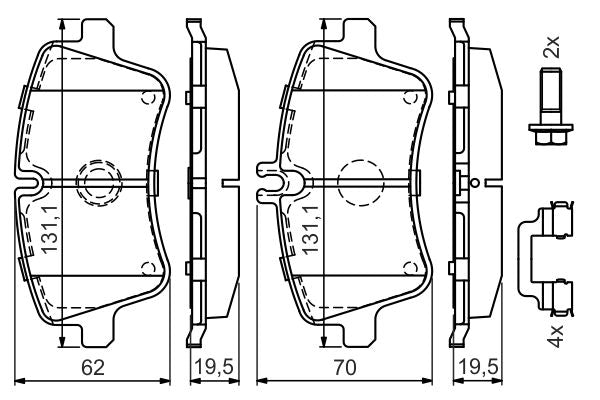 2854.2 BOSCH 0986494607 BRAKE PADS FRONT W203