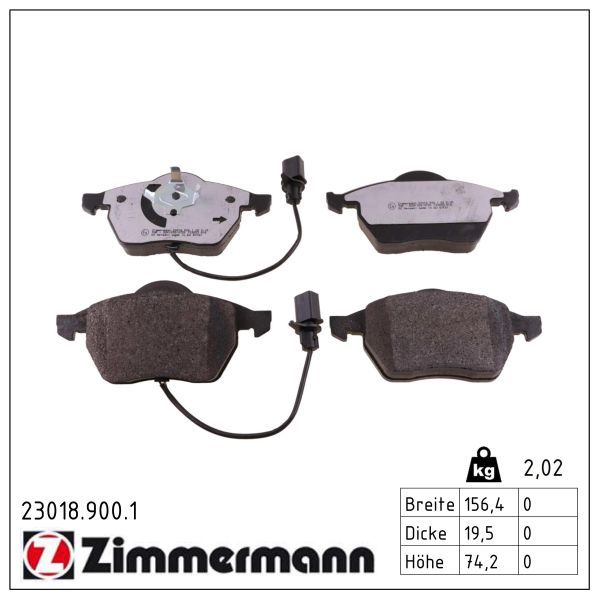7110.2 ZI RACE ZI RACE BRAKE PADS FRONT W/SENSOR VW ZIMMERMANN 23018.900.1