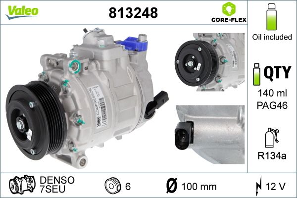 7E0 820 803N A/C compressor TRANS/MULTI VALEO 813248
