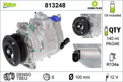 7E0 820 803N A/C compressor TRANS/MULTI VALEO 813248