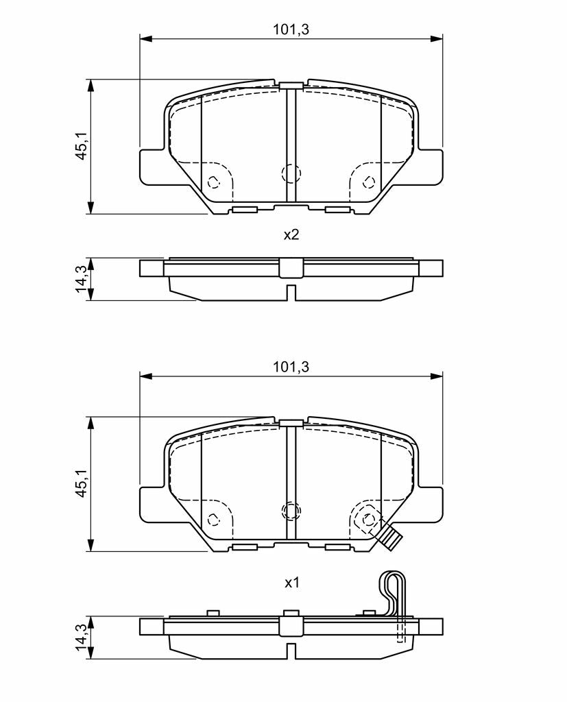 5654.2 BRAKE PADS REAR BOSCH 0 986 495 381