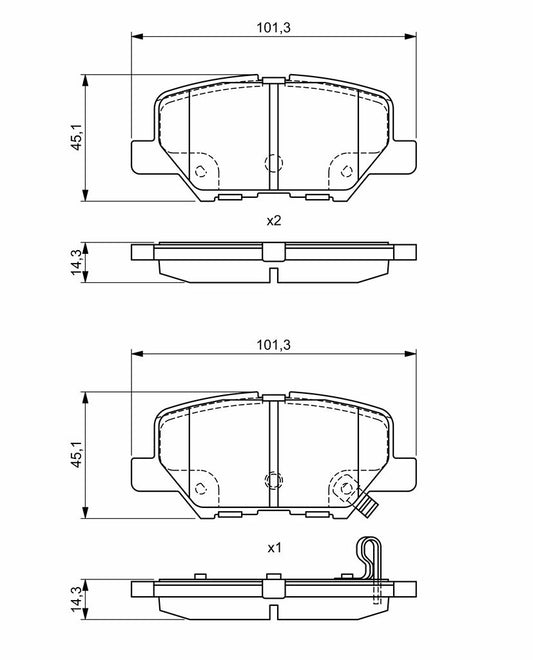 5654.2 BRAKE PADS REAR BOSCH 0 986 495 381