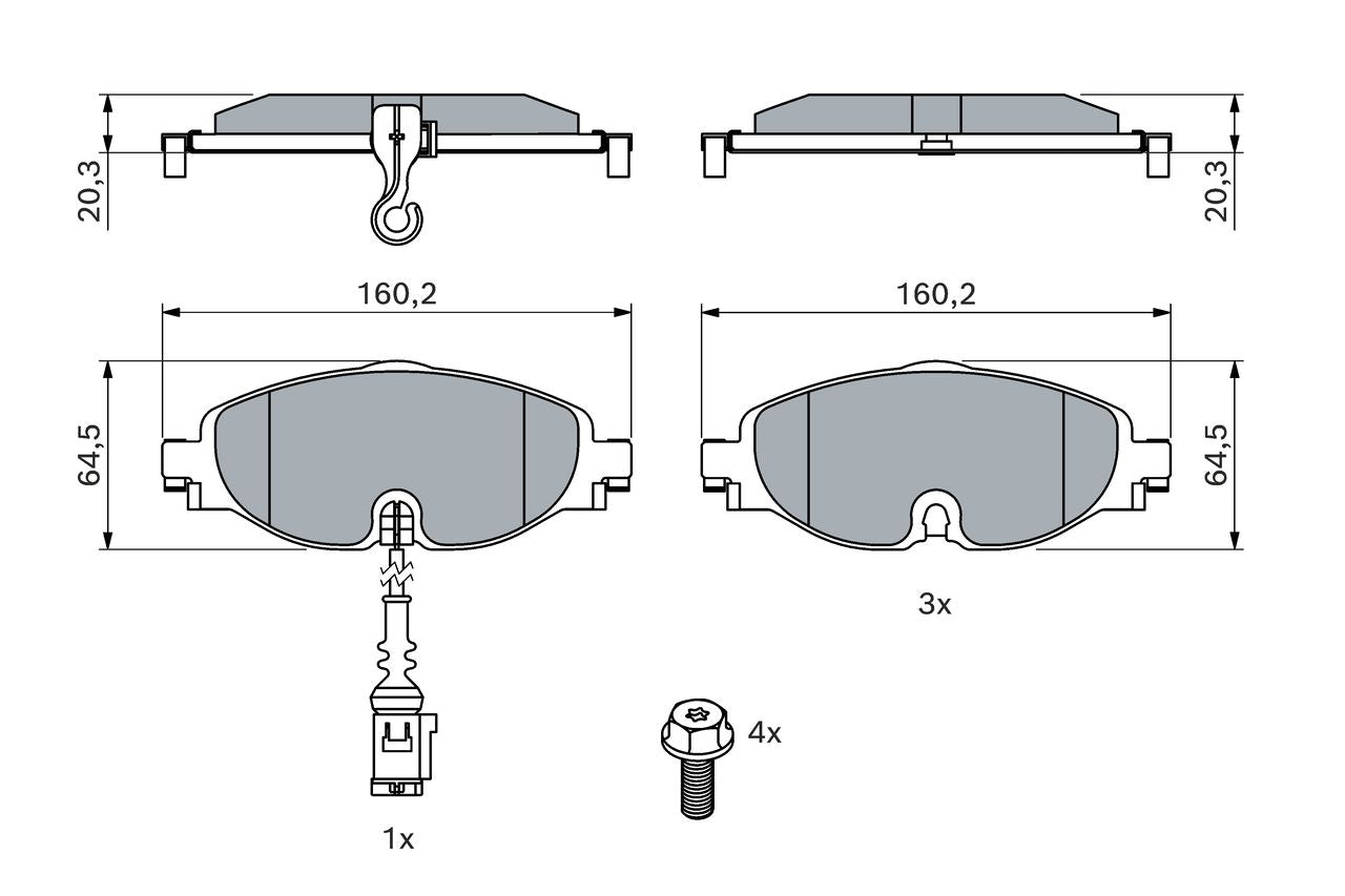 2785.2 BH BRAKE PADS FRONT VW MK7 # BOSCH 0 986 494 660