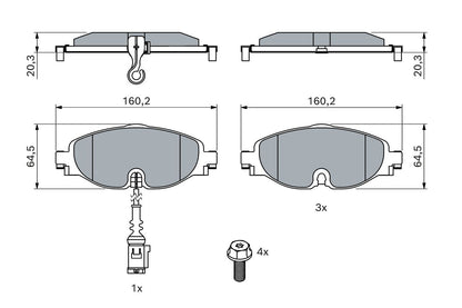 2785.2 BH BRAKE PADS FRONT VW MK7 # BOSCH 0 986 494 660