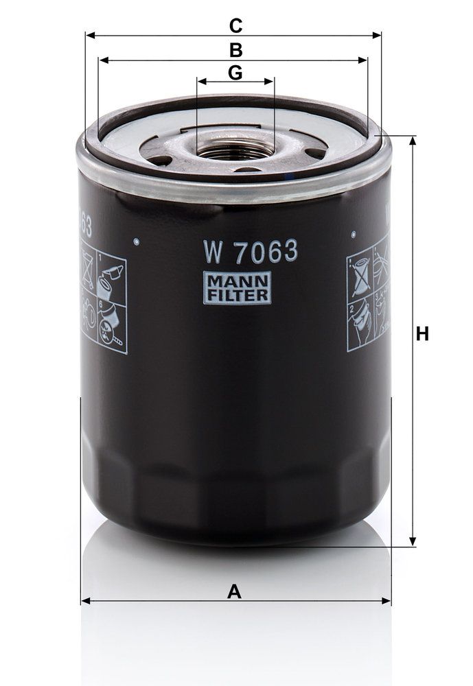 98 095 323 80 MA OIL FILTER - W7063 # MANN HUMMEL W7063