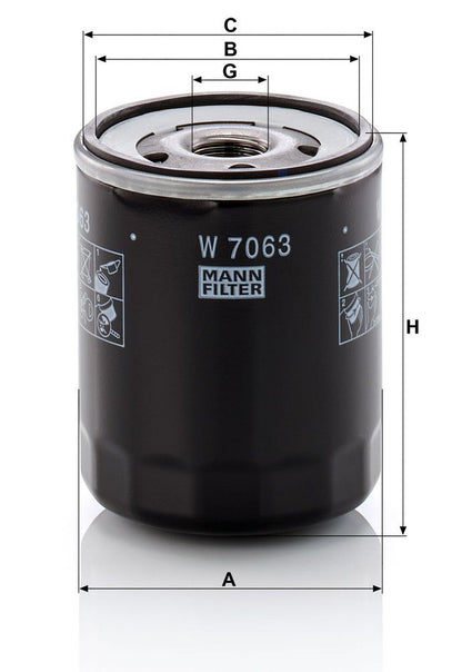 98 095 323 80 MA OIL FILTER - W7063 # MANN HUMMEL W7063