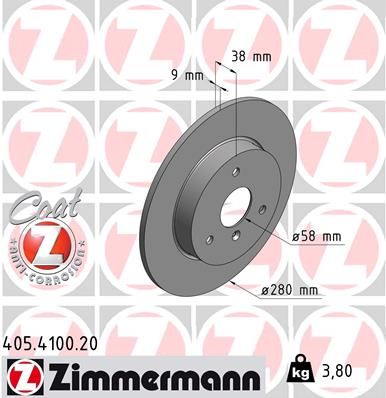 451 421 01 12 BH BRAKE DISCS SMART - 4102 # ZIMMERMANN 0 986 479 305