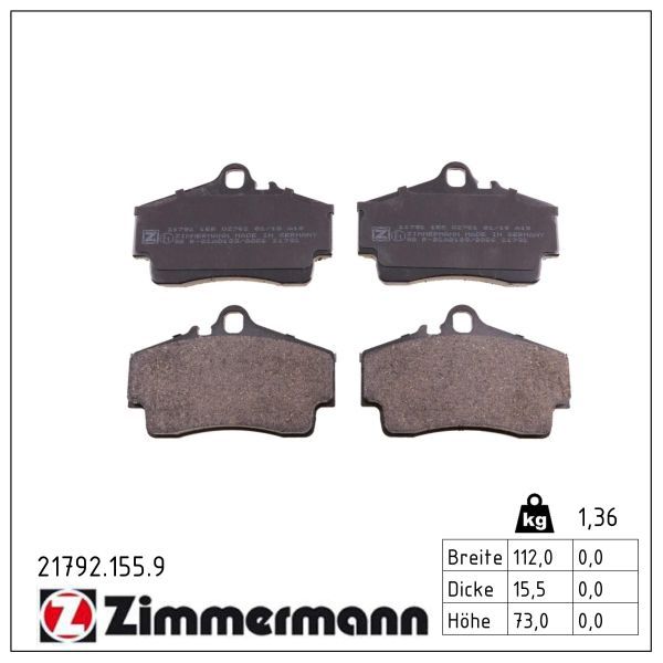 4988.2 BRAKE PADS REAR BOXSTER S 987 BORG 355.018-481 MTO