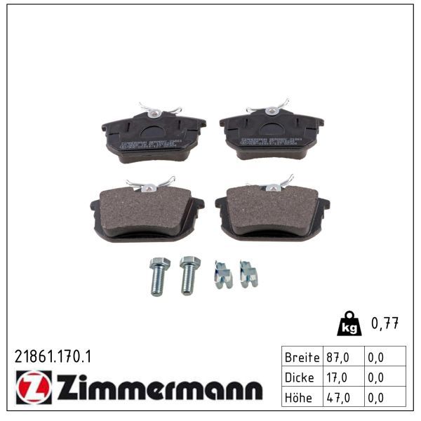 2897.2 BRAKE PADS REAR V40/SMART FOUR4 BORG 355.018-271