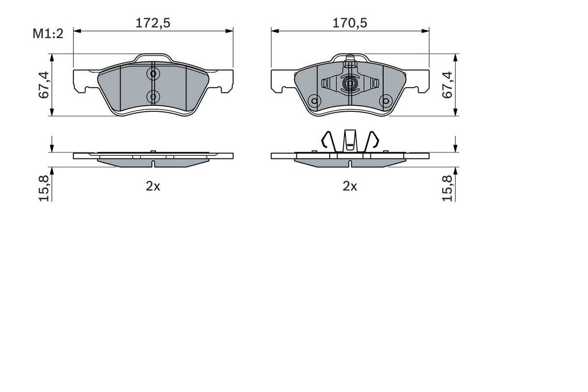 2892.2 FRONT PADS PEUGOT 407 BOSCH 0 986 494 960