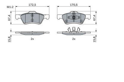 2892.2 FRONT PADS PEUGOT 407 BOSCH 0 986 494 960