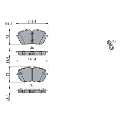 3876.2 BH BRAKE PADS FRONT # BOSCH 0 986 494 946