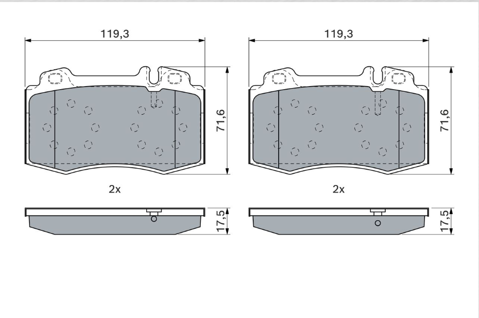 4990.2 BH BRAKE PADS  MERC SPORT E211 # BOSCH 0 986 494 576