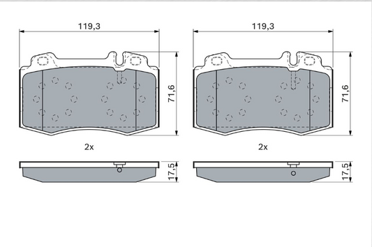 4990.2 BH BRAKE PADS  MERC SPORT E211 # BOSCH 0 986 494 576