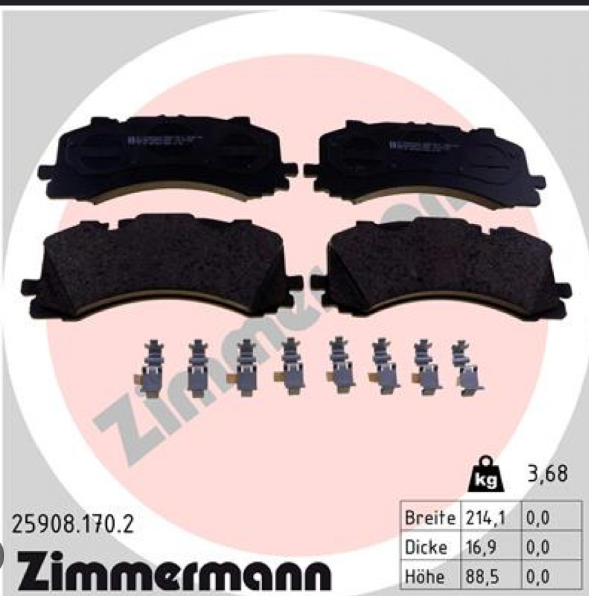 5692.2 ZI BRAKE PADS FRONT SQ7 BOSCH 25908.170.2