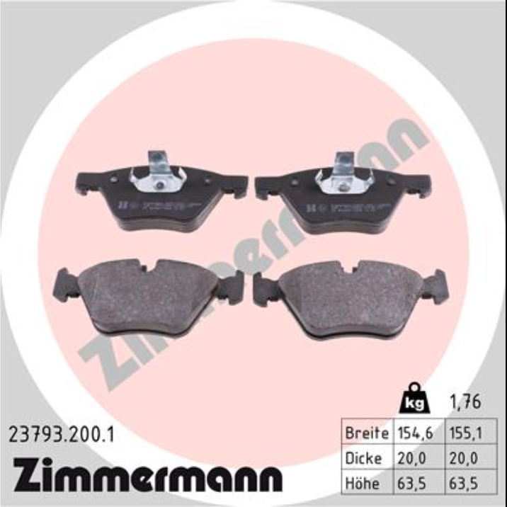 7176.2 ZI BRAKE PADS FRONT E60/E61 BOSCH 23793.200.1