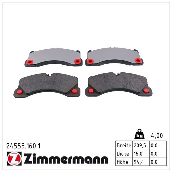 GDB1774 ZI BRAKE PADS FRONT TOUAREG/CAYENNE/Q7 ZIMMERMANN 24553.160.1