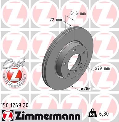 34 11 1 160674PD POWER DISC E36/46  1269.52 VENTED xDRILLED ZIMMERMANN 150.1269.52