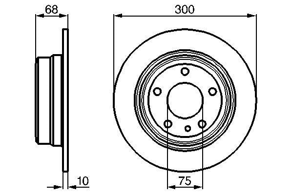 34 21 1 157781 BRAKE DISC REAR  1262  7SERIES SOLID BOSCH 0 986 478 323