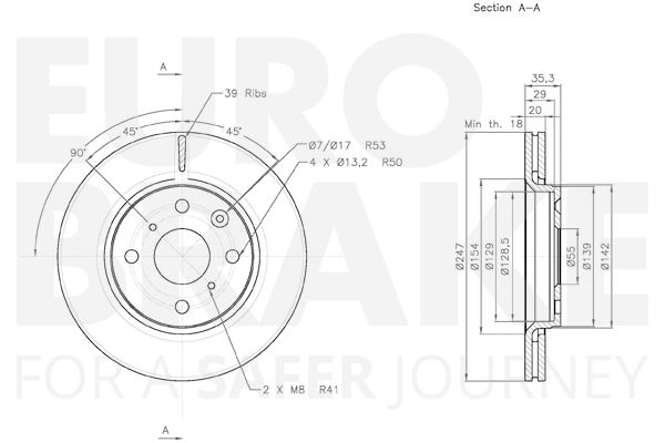 180.2018.20 EURO BRAKE DISC FRONT 405/306 EURO01