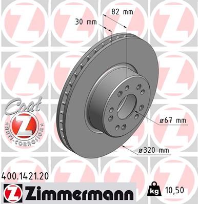 140 421 02 12 ZI FRONT DISC C140 S - KLASSE ZIMMERMANN 400.1421.20
